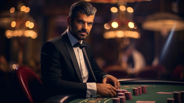 Baccarat game outcome display showing winning hand and payout calculation